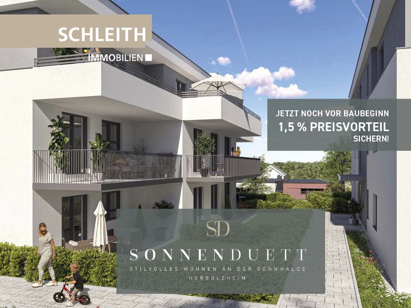 "Sonnenduett" in Herbolzheim: Ihre 3-Zimmer-Oase des Wohlbefindens  im 1. OG